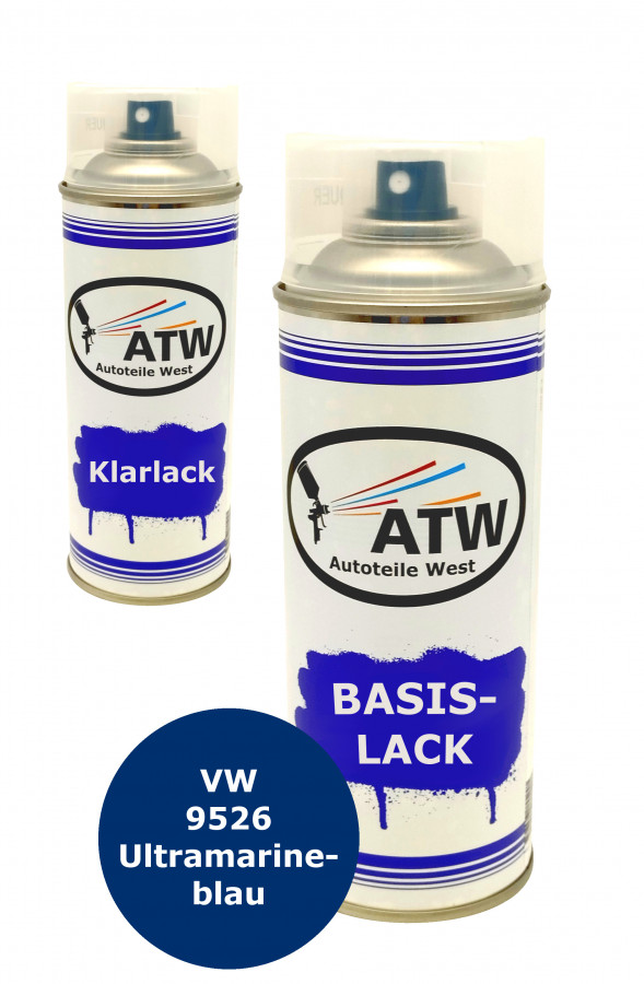 Autolack für VW 9526 Ultramarineblau +400ml Klarlack Set